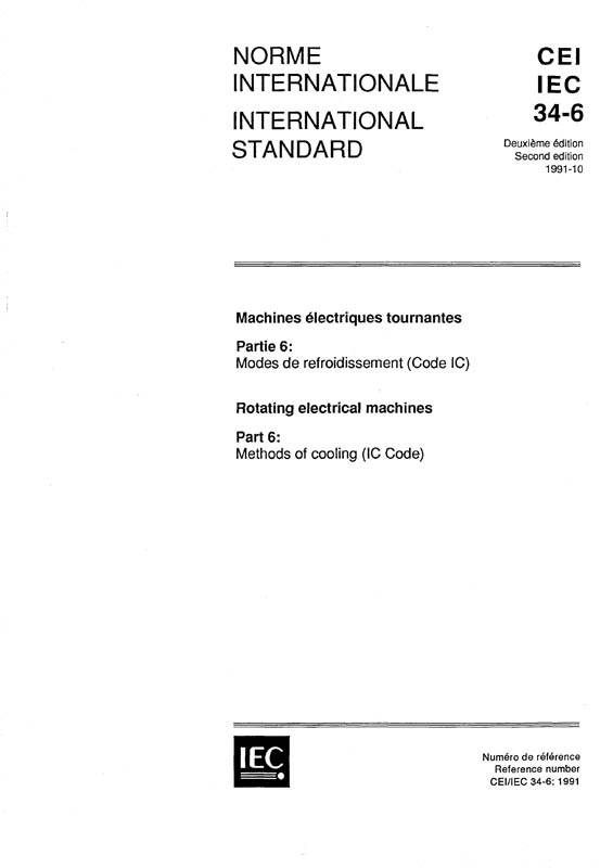 Cover IEC 60034-6:1991
